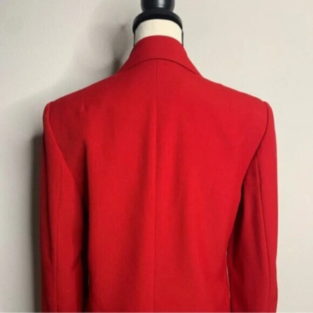 Zara Dark Red Single Breasted Blazer